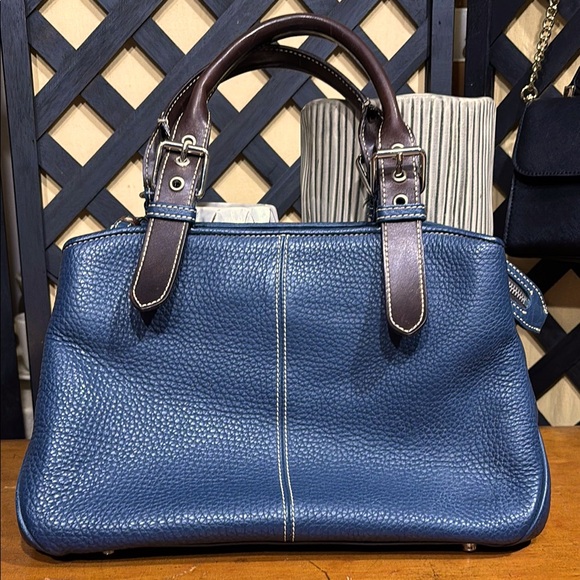 Dooney & Bourke Handbags - Dooney & Bourke Blue Pebbled Leather Shoulder Crossbody Bag